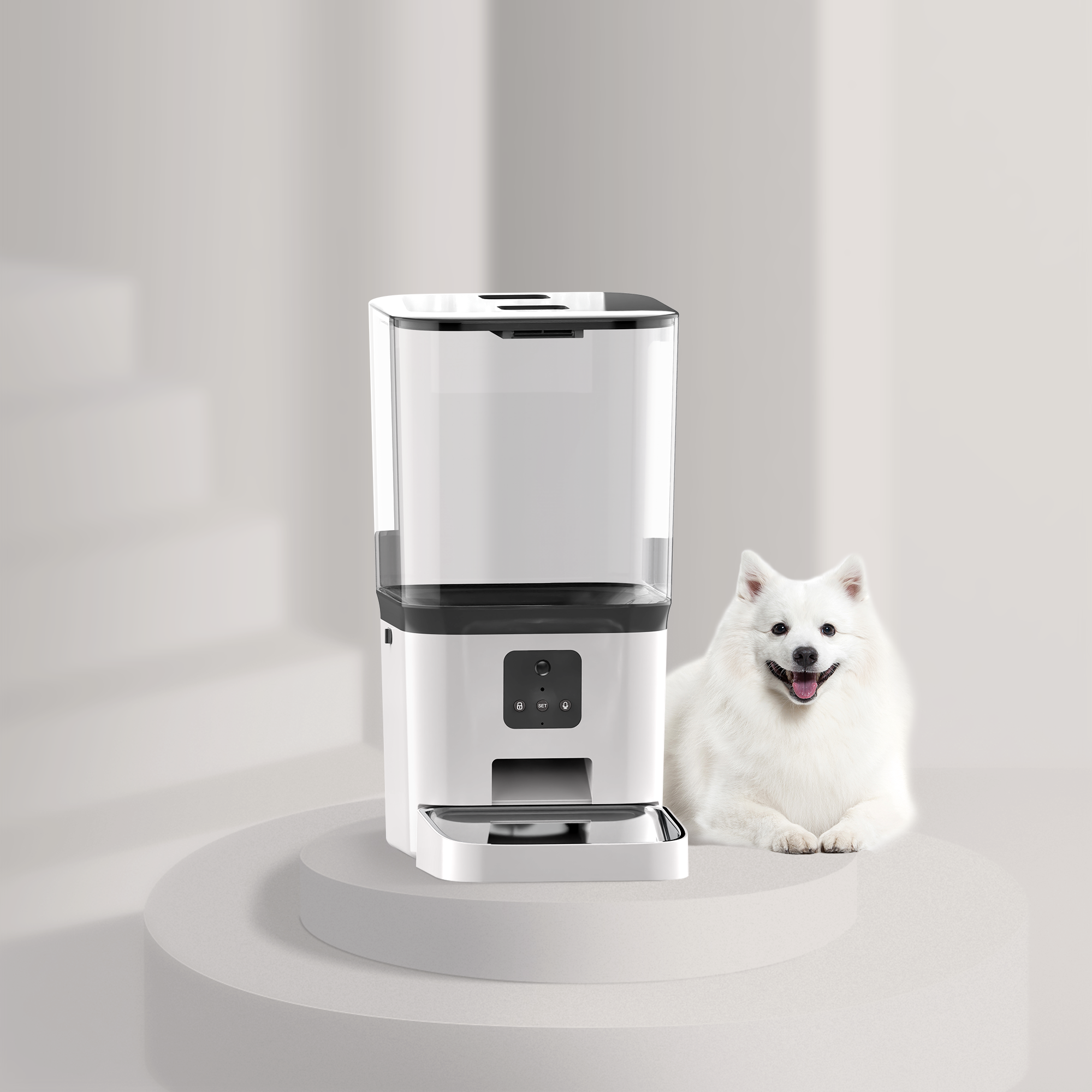 Aplicación Control remoto 15L Alimentador automático de mascotas Cat Cat Smart Pet Food Dispenser WiFi Feeder de alimentación de mascotas