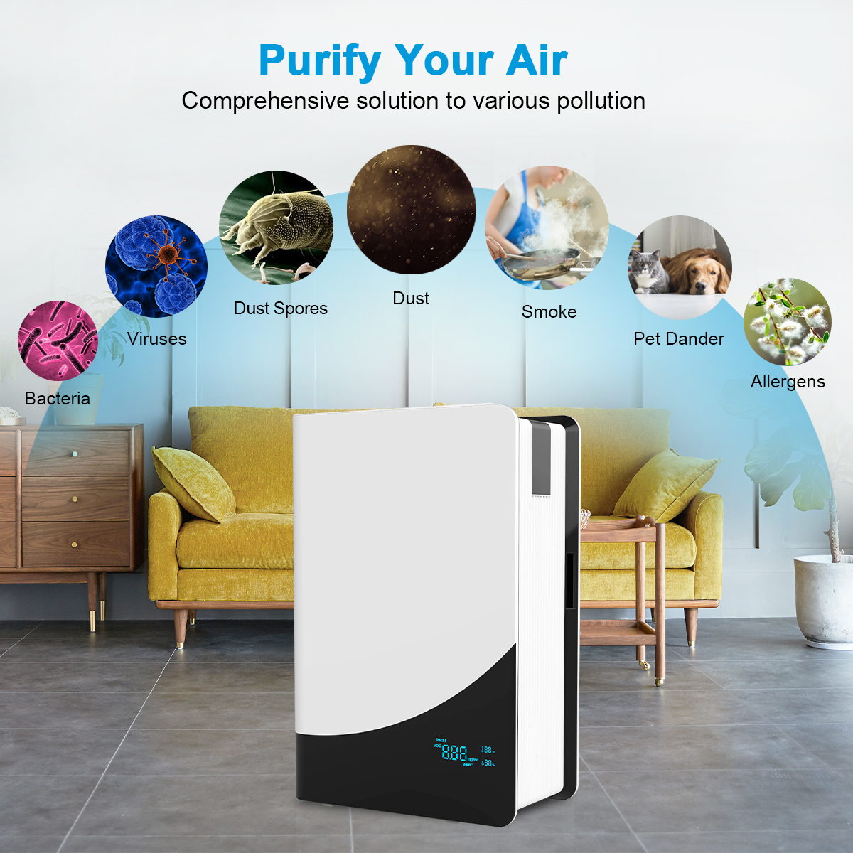 Factory Big Smart UV Air Purifier Eliminar VOC