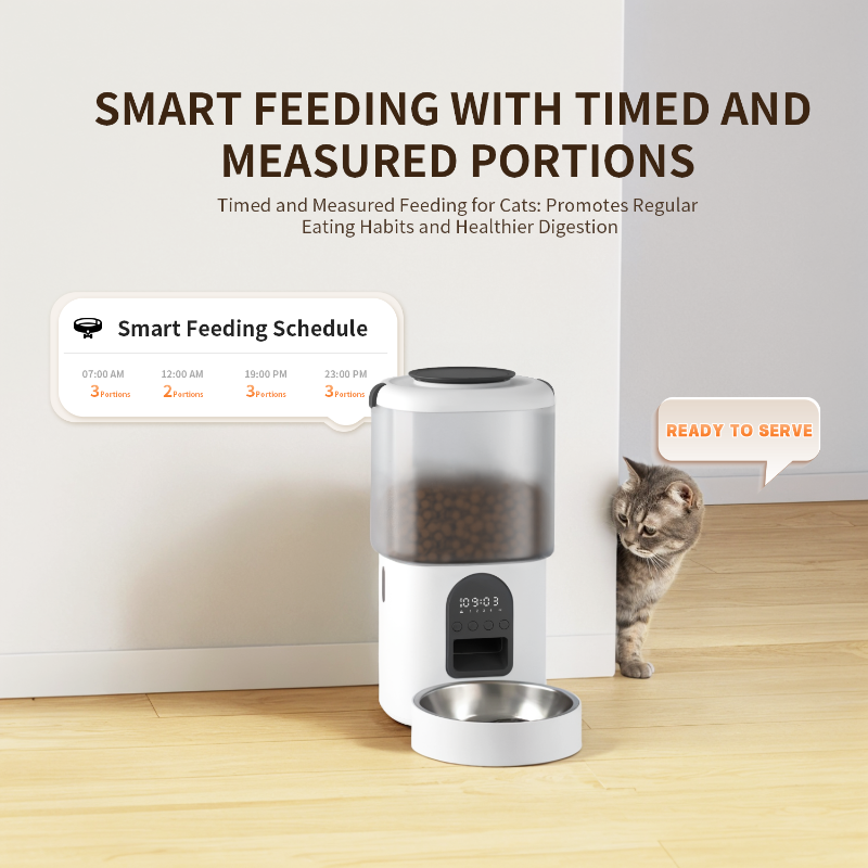 2 en 1 cámara wifi alimentadores de gatos automáticos inteligentes cronometrados para gatos y perros alimentador de mascotas de acero inoxidable dispensador de alimentos secos